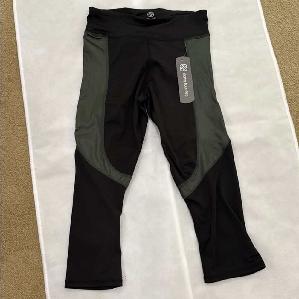 Daisy Fuentes Black and Olive Leggings